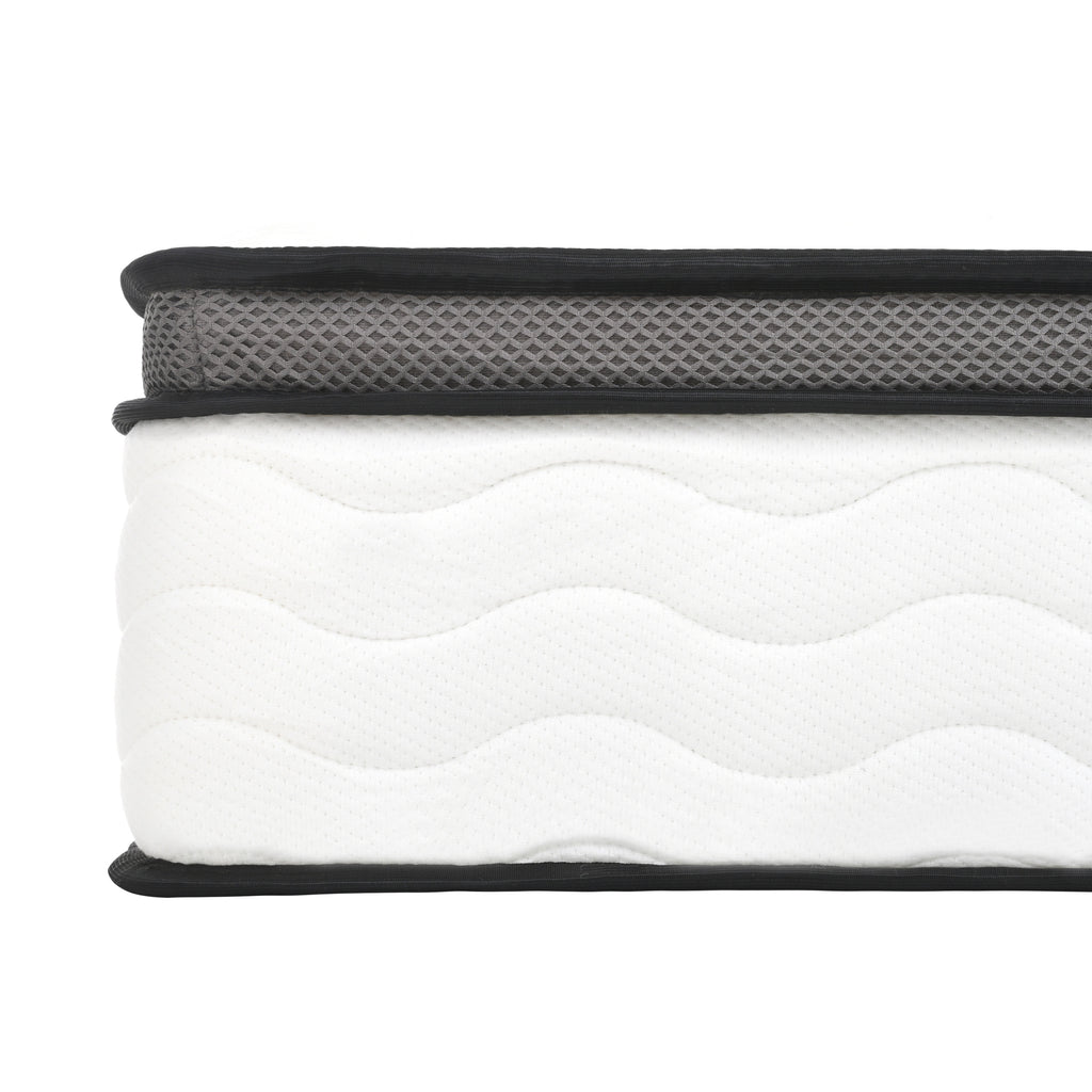 Hybrid Queen Mattress 12 Inch with Pocket Coils and Memory Foam, Medium Firm, CertiPUR-US, Creamy White, Fabric - Grand Goldman Shop