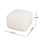 Upholstered Square Ottoman,White,Boucle - Grand Goldman Shop