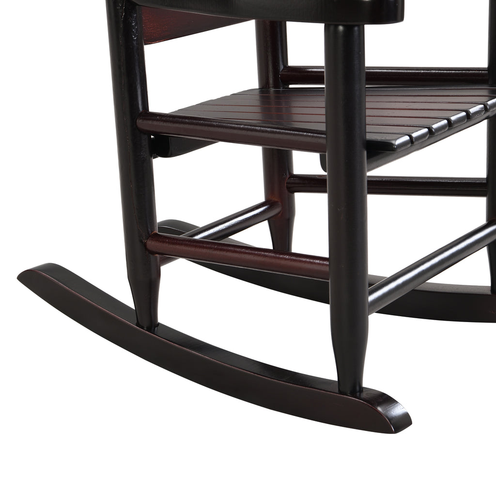 Oak Style Children's Rocking Chair for Indoor or Outdoor - Espresso Populus Wood - 14.17 x 18.90 x 22.44 inches - Grand Goldm