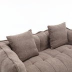 Cozy Beanbag Chair with High Resilience Foam Core for Two  -Brown Chenille, 66x35x25 inches - Grand Goldman Shop