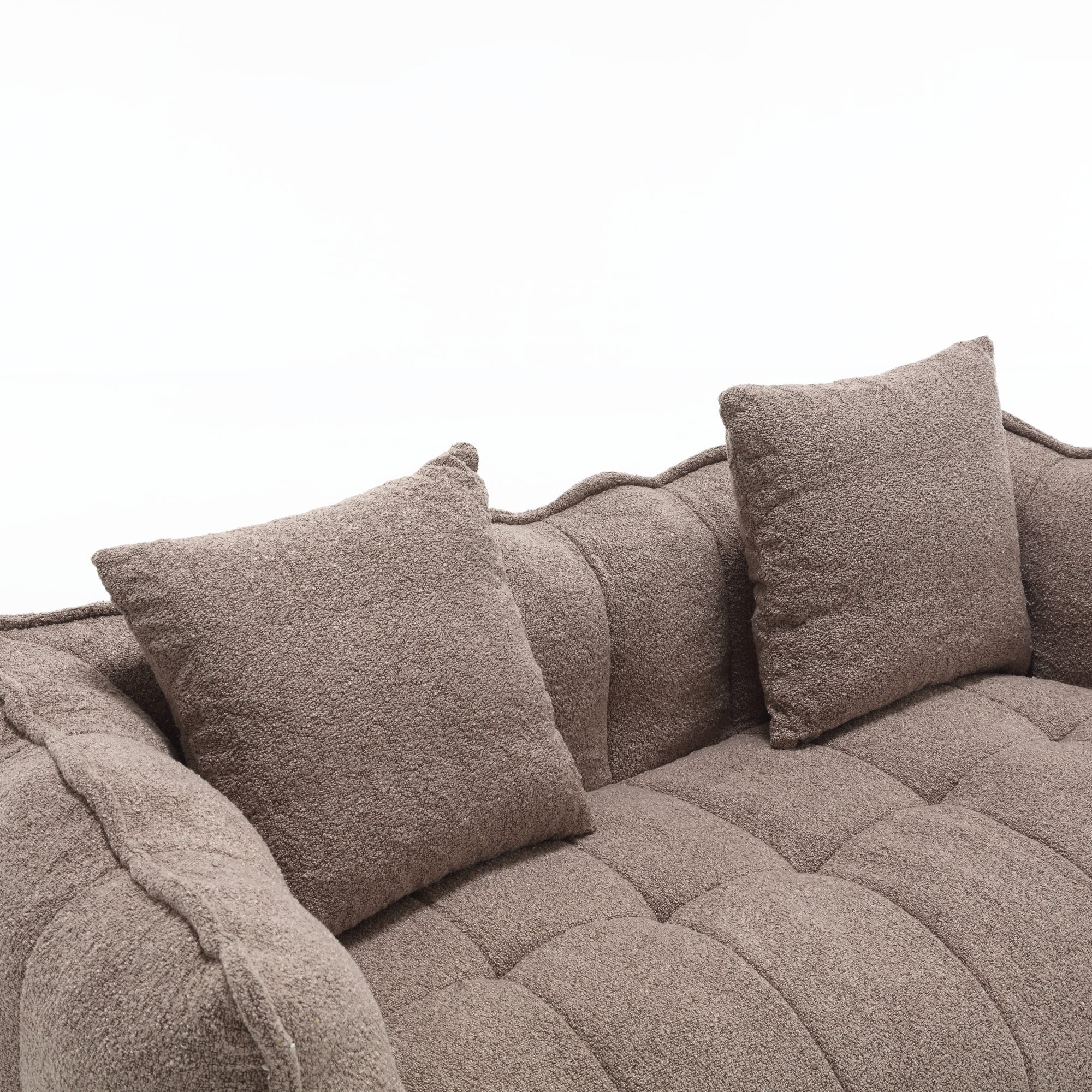 Cozy Beanbag Chair with High Resilience Foam Core for Two  -Brown Chenille, 66x35x25 inches - Grand Goldman Shop