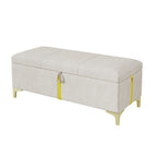 2-Pieces Bedroom Sets,Queen Size Upholstered Platform Bed with Hydraulic Storage System,Storage Ottoman with Metal Legs,Beige(Old SKU:N733S207778A) - Grand Goldman Shop