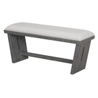 TREXM 6-Piece Retro Dining Table Set for 6, 60' Wood Kitchen Table and Chairs Set of 4 with Bench Designed Trestle Base for kitchen & Dining Room (Gray) - Grand Goldman Shop