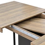 Rectangle extendable dining table for 6-10 people aged effect wood and black 160-200 cm - Grand Goldman Shop