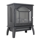 Classical Free-Standing 3D Flame Electric Infrared Quartz Fireplace Stove with Remote Control in Antique Black - Grand Goldman Shop