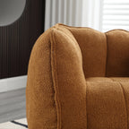Soft Chenille Bean Bag Chair with High Resilient Foam for Living Room and Bedroom, Comfortable Square Lazy Sofa with Footstool for Adults - Grand Goldman Shop