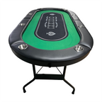 INO Design 71 inches Foldable Poker Table Portable for Casion Texas Hold'em Games with Green Felt - Grand Goldman