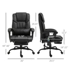 Vinsetto High Back Massage Office Chair with 6 Vibration Points, PU Leather Reclining Computer Chair, Ergonomic Office Chair 