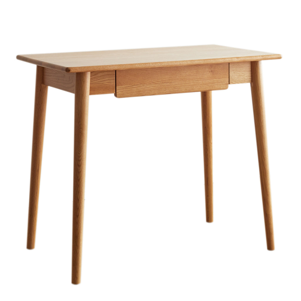 Desk 100% solid wood natural wood computer desk study desk oak natural wood PC desk work desk dressing table slim solid wood with drawer simple work from home width 80 cm depth 50 cm wood grain wooden - Grand Goldman Shop