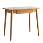 Desk 100% solid wood natural wood computer desk study desk oak natural wood PC desk work desk dressing table slim solid wood with drawer simple work from home width 80 cm depth 50 cm wood grain wooden - Grand Goldman Shop