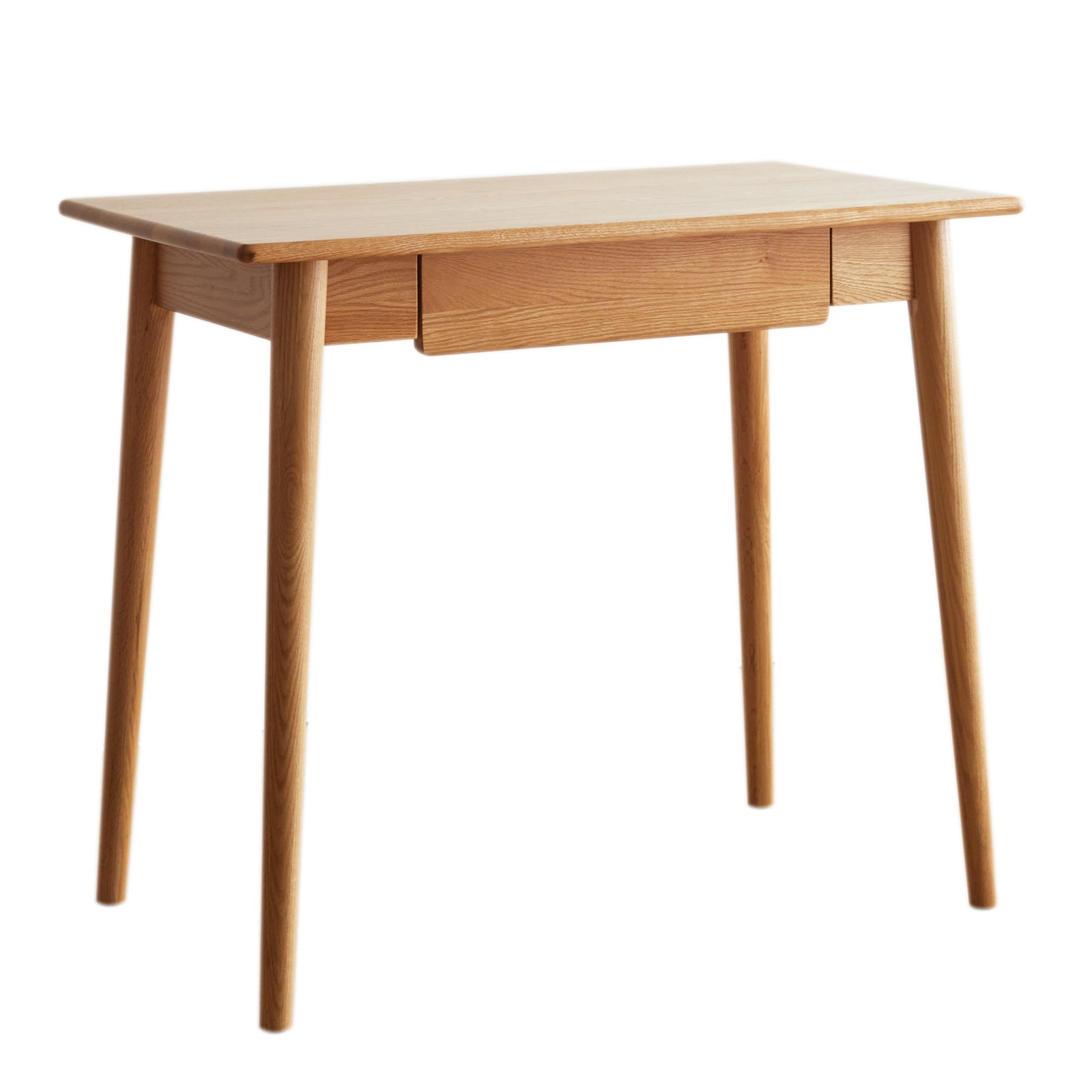 Desk 100% solid wood natural wood computer desk study desk oak natural wood PC desk work desk dressing table slim solid wood with drawer simple work from home width 80 cm depth 50 cm wood grain wooden - Grand Goldman Shop