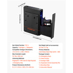 Gun Safe, Slider Handgun Gun Safe with Fingerprint/Password/Key, 3-Way Quick Access Firearm Case Box with Lighting for 1 Pist