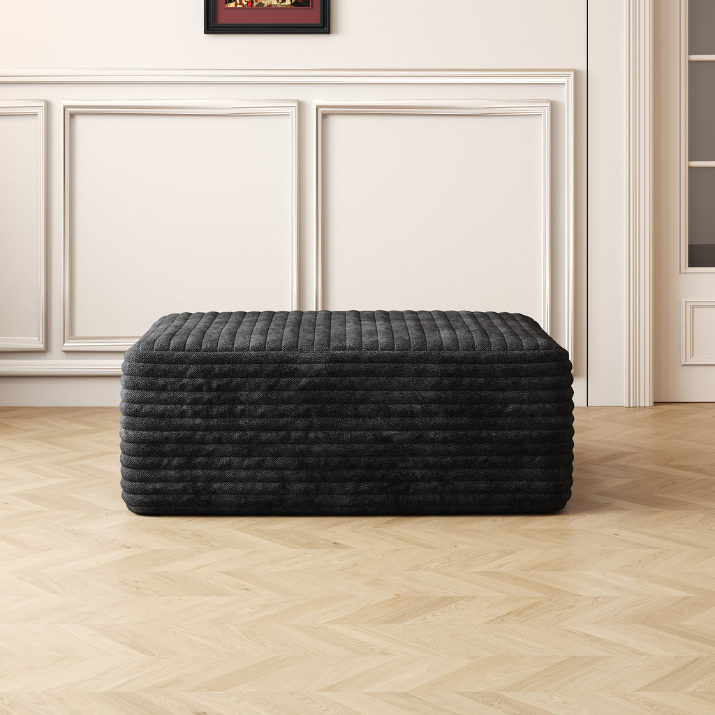 Sofa ottoman ,No Assembly Required,Black(Plush Corduroy Fabric) - Grand Goldman Shop