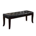Linon Tufted Bench, Faux Leather, Espresso - Grand Goldman Shop