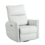 270° Power Swivel Rocker Recliner Chair, PU Leather Electric Glider Reclining Sofa with USB Ports, Power Swivel Glider, Rocking Chair,Nursery Recliners for Living Room Bedroom(Light Gray+270°Swivel) - Grand Goldman Shop