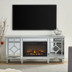 W 57' X D 15 ' X H 25.6' Flash silver combination TV fireplace cabinet - Grand Goldman Shop