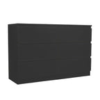 Modern 6 Drawer Dresser with Spacious Countertop and Concealed Handles, Storage Cabinet for Bedroom and Living Room, Black MDF - Grand Goldman Shop