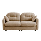 Loveseat Cloud Sectional Couches Chenille Fabric,Quilted Pleated Design, Ergonomic Design,High-Density Foam Easy Install Elegant Armrests High Quality Wooden Base,Fits Living Rooms,Camel - Grand Goldman Shop