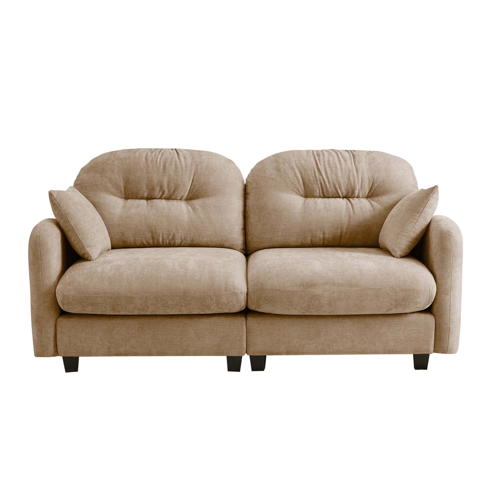 Loveseat Cloud Sectional Couches Chenille Fabric,Quilted Pleated Design, Ergonomic Design,High-Density Foam Easy Install Elegant Armrests High Quality Wooden Base,Fits Living Rooms,Camel - Grand Goldman Shop