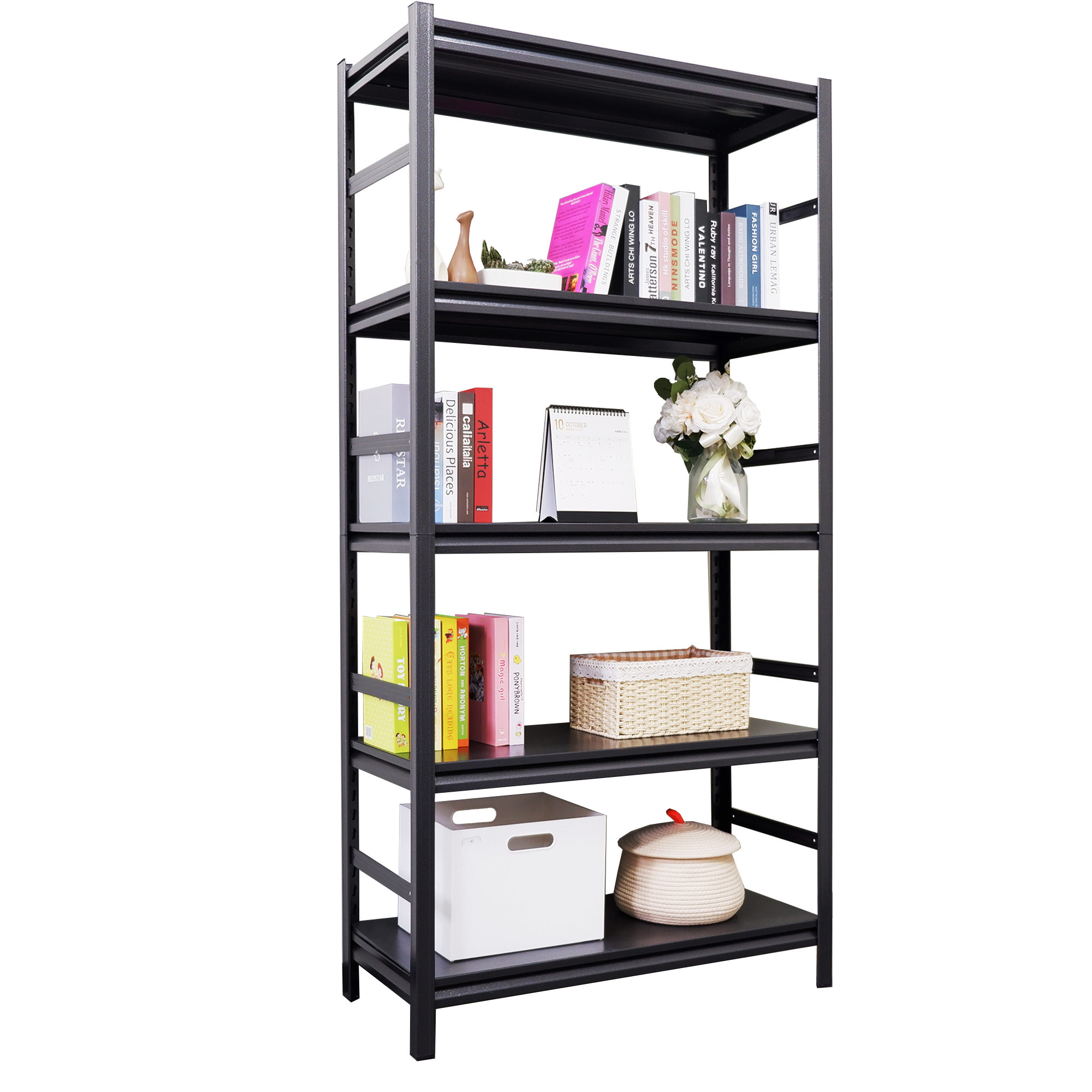 Storage Shelves 5 Tier Heavy Duty Metal Shelving Unit Adjustable Shelving Units and Storage Rack Kitchen Garage Shelf H72 * W35.4 * D15.7 - Grand Goldman Shop