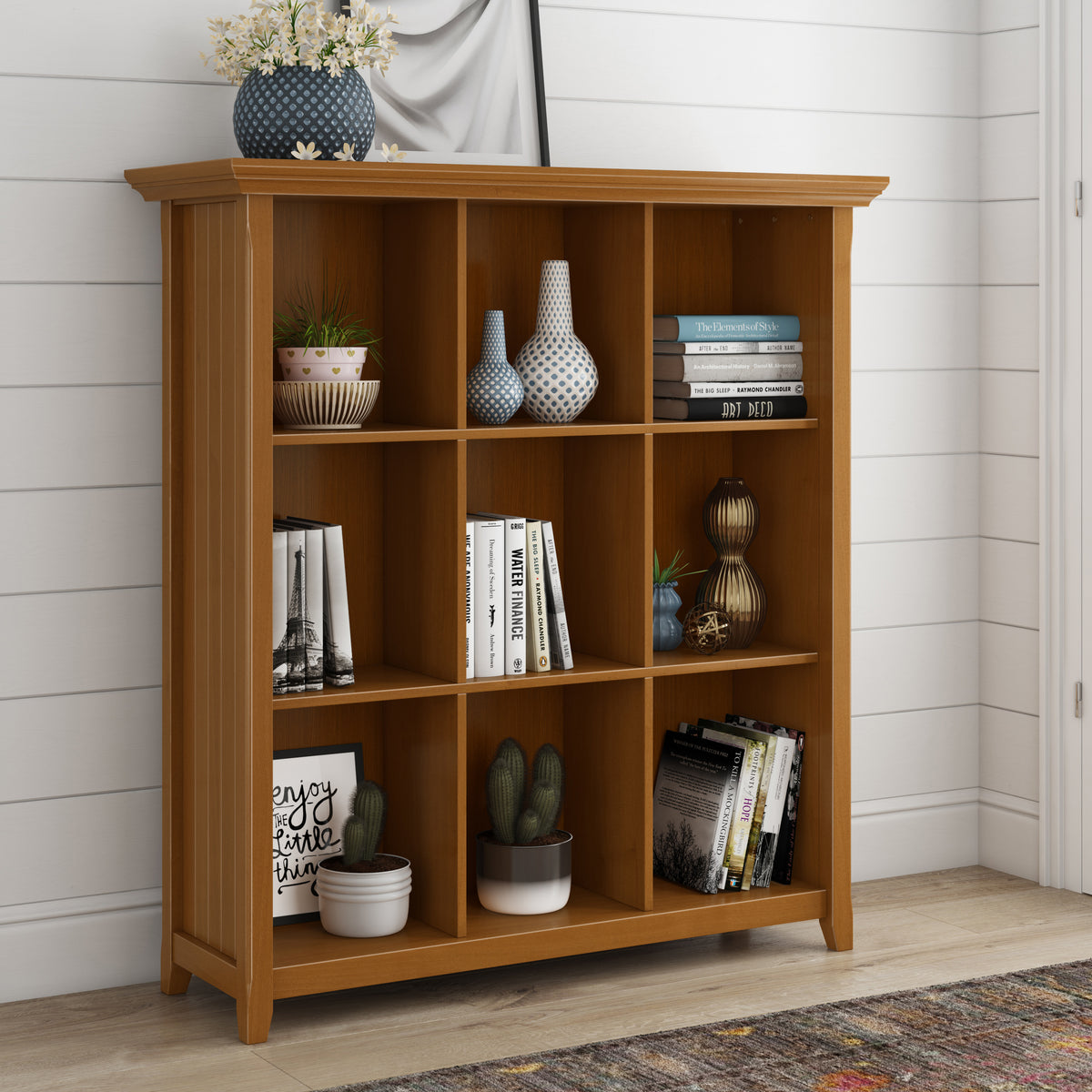 Acadian - 9 Cube Bookcase and Storage Unit - Light Golden Brown | Premium Home Decor - Grand Goldman