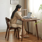 Natural Oak Dining Chair Set of 2 - Solid Wood, Walnut Finish, 46.5 * 54 * 80cm - Grand Goldman Shop