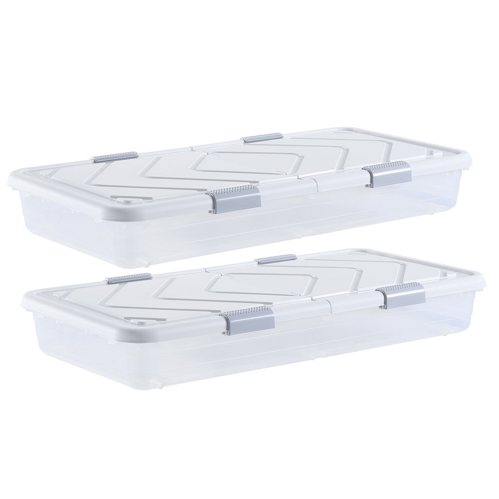 Under Bed Storage with Wheels 39.8x20.1x5.9 Inch Rolling Storage Bags 2 Pack - Grand Goldman Shop