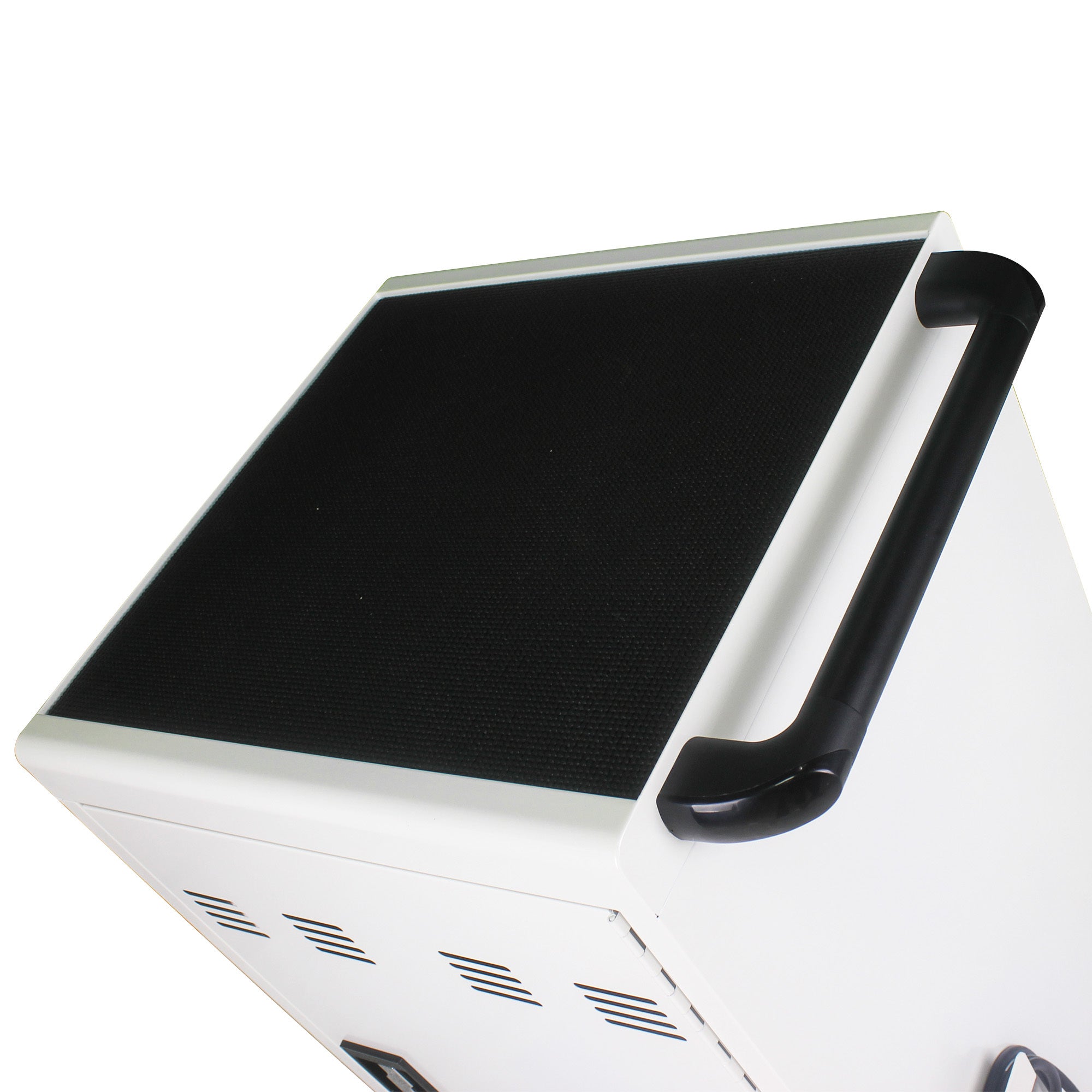30+2 Bay Mobile School Charging Cart Station for Chromebook, Tablet and Laptop Computer with Power Strip Included - White | P