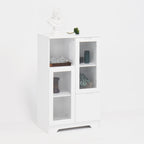 Modern MDF Painted Cabinet with Glass Doors and Drawer, White, for Bedroom and Living Room - Grand Goldman Shop