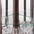 Corner Glass Cabinet Lighted Curio Cabinet Corner Display Case for Living Room, Curio Cabinet, Antique collection, Wine,Bar Glass Storage Light Included,Dark Cherry - Grand Goldman Shop