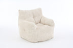 010-Soft Fluffy Corduroy Fabric Bean Bag Chair Filled With Memory Sponge,Beige - Grand Goldman Shop