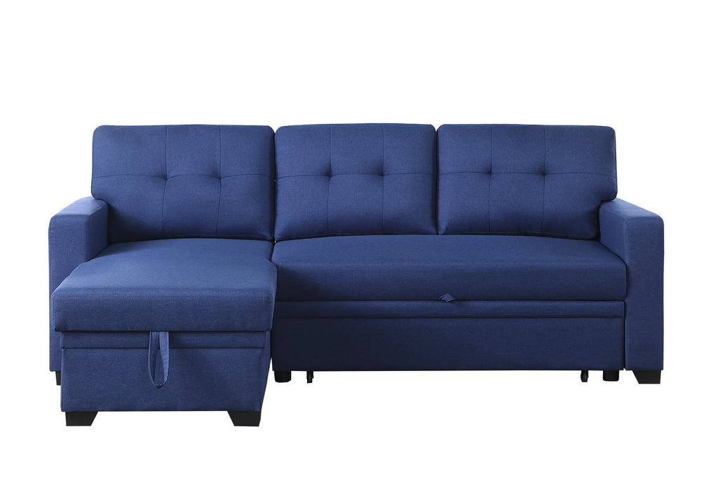 Upholstered Pull out Sectional Sofa with Chaise - Grand Goldman Shop