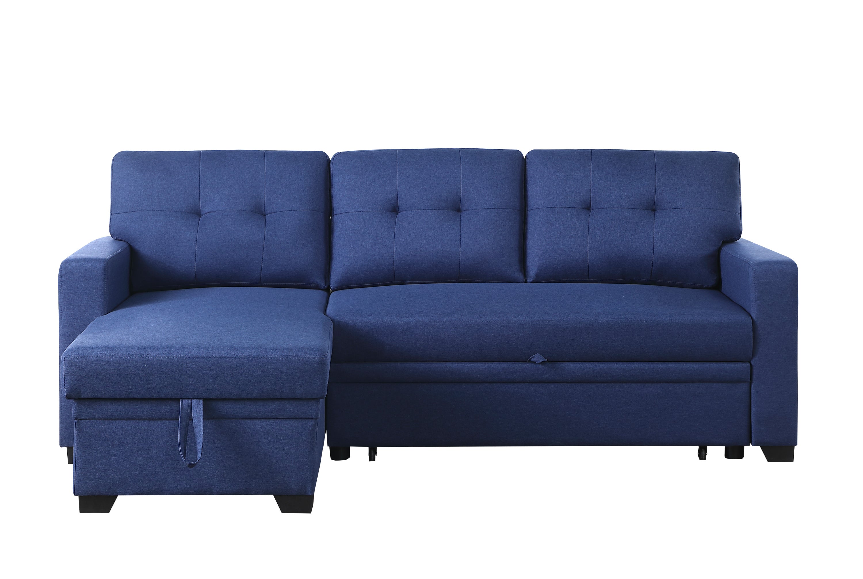 Upholstered Pull out Sectional Sofa with Chaise - Grand Goldman Shop