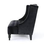 Nurturing Upholstered Loveseat with Wing Back and Diamond Tufting, Black - Grand Goldman Shop