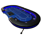 INO Design 94' Fodable Poker Table with Dealer Spot for 10 players, Blue | Premium Home Decor - Grand Goldman