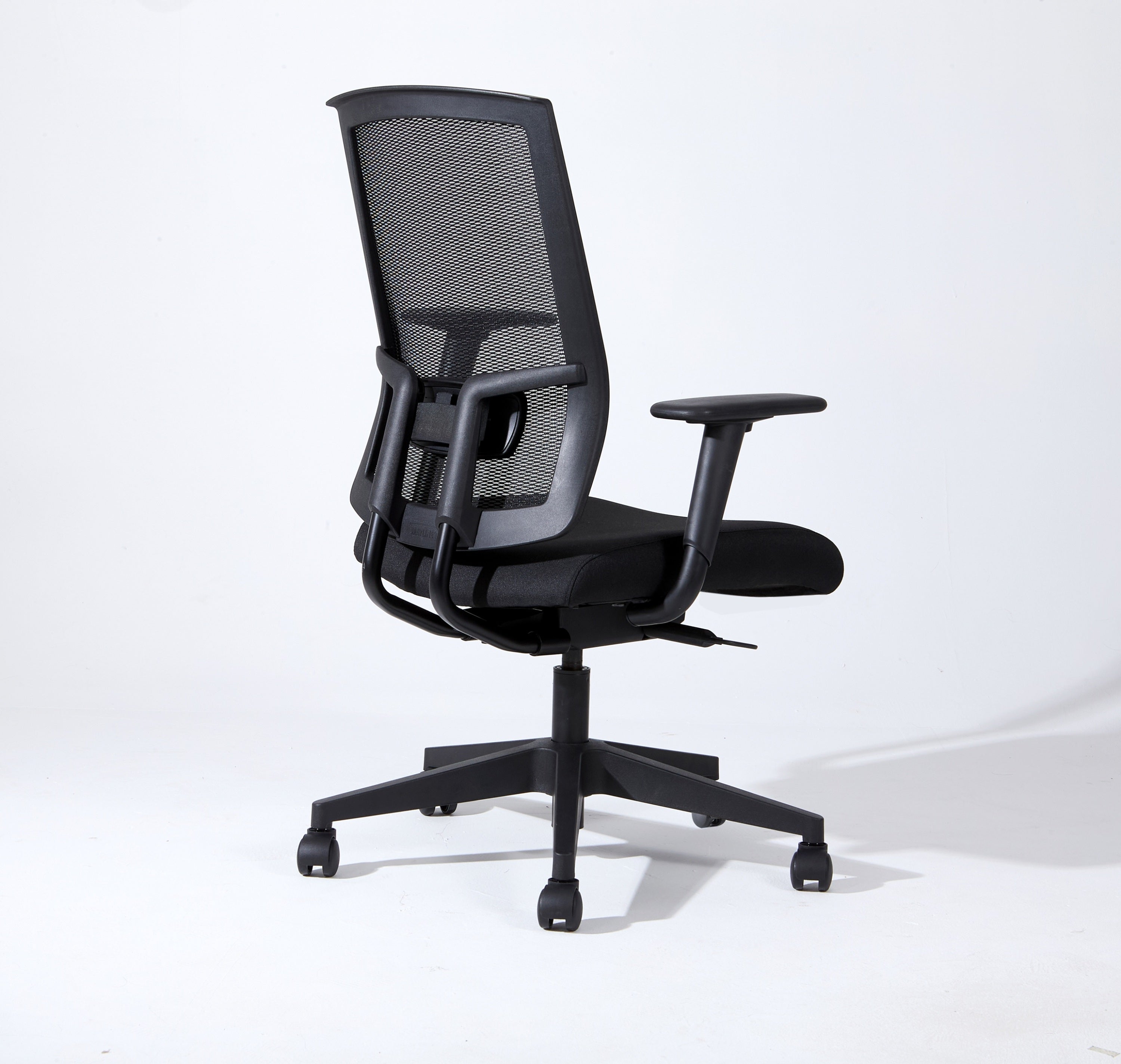 Complus Polyester Seat Pro Ergonomic High Back Office Task  Mesh Chair 27'H in Black Color With Arms - Grand Goldman
