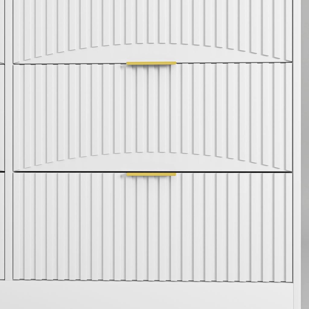 Modern 8 Drawers Dresser Chests for Bedroom,47.2' Wide Wood Chest of Drawers with Gold Metal Handle,Drawer Organizer for Bedroom,Living Room,Hallway and Entryway,White - Grand Goldman Shop
