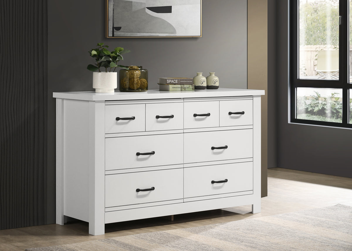 Cassini 51' White 6-Drawer Dresser - Grand Goldman Shop