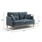 Loveseats 2 Seater Sofa For Primary Living Space , Bed Room, Office, waterproof fabric , USB Charge Port , 2  Pillows,Wood Legs - Grand Goldman Shop