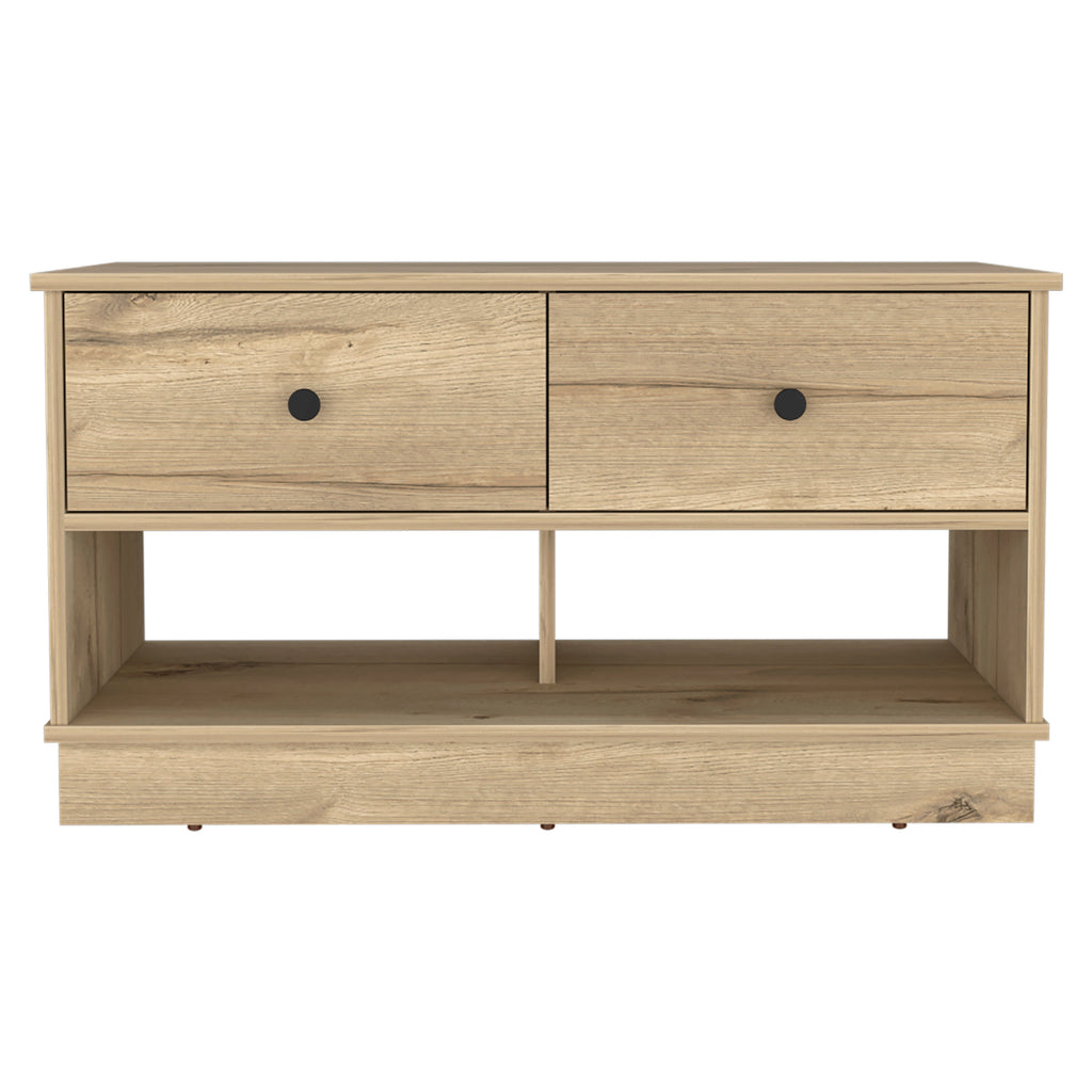 Tulip Storage Bench, Two Drawers, Two Shelves - Grand Goldman Shop