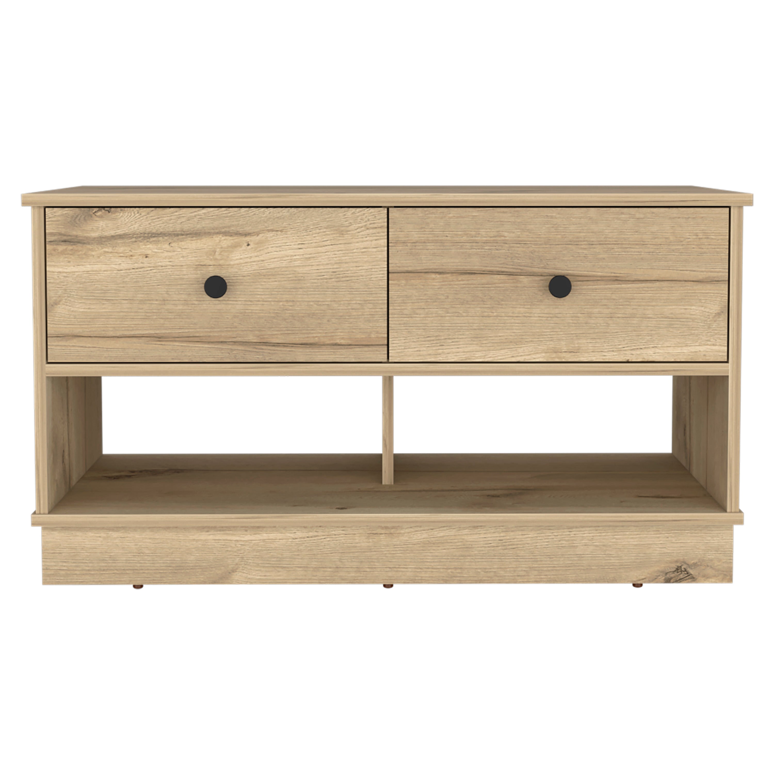 Tulip Storage Bench, Two Drawers, Two Shelves - Grand Goldman Shop