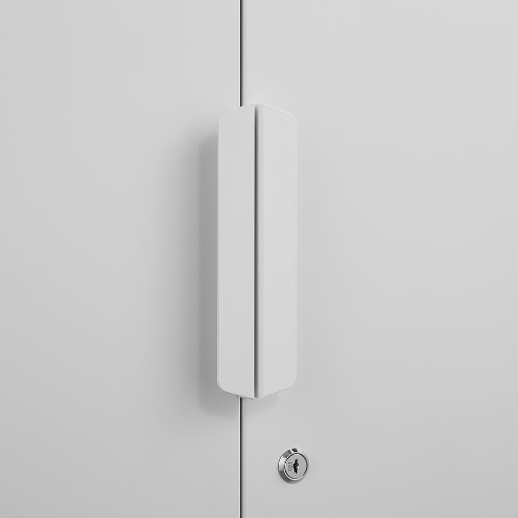 70-Inch Two-Door File Cabinet with Lock, 4 Adjustable Shelves, Heavy-Duty Steel, White Finish for Office Storage | Premium Ho