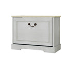 Shoe Storage Bench with 1 Flip Drawer and Adjustable Shelf, Small Shoe Cabinet  for Entryway, Hallway, Bedroom-Antique White - Grand Goldman Shop