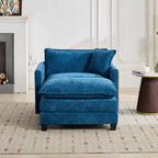 Cloud Sofa one Seat (Armrests are not included), Modern Sectional Couch, for Living Room Bedroom and Apartment, Comfy Double Layer Upholstered Seat Cushion, Breathable Chenille Fabric, Blue - Grand Goldman Shop
