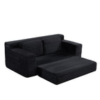 Corduroy Cloud Double Sofa, 2-in-1 Convertible Sofa Bed, Comfortable Boneless Double Sofa, Suitable for Living Room, Apartment, Small Space Black - Grand Goldman Shop