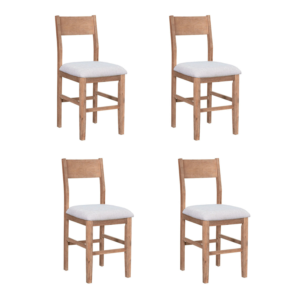 TOPMAX Farmhouse Counter Height 5-Piece Dining Table Set with 1 Rectangular Dining Table and 4 Dining Chairs for Small Places,Brown - Grand Goldman Shop