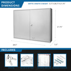 Steel Key Cabinet with Key Lock, 320 Capacity, Gray - Grand Goldman