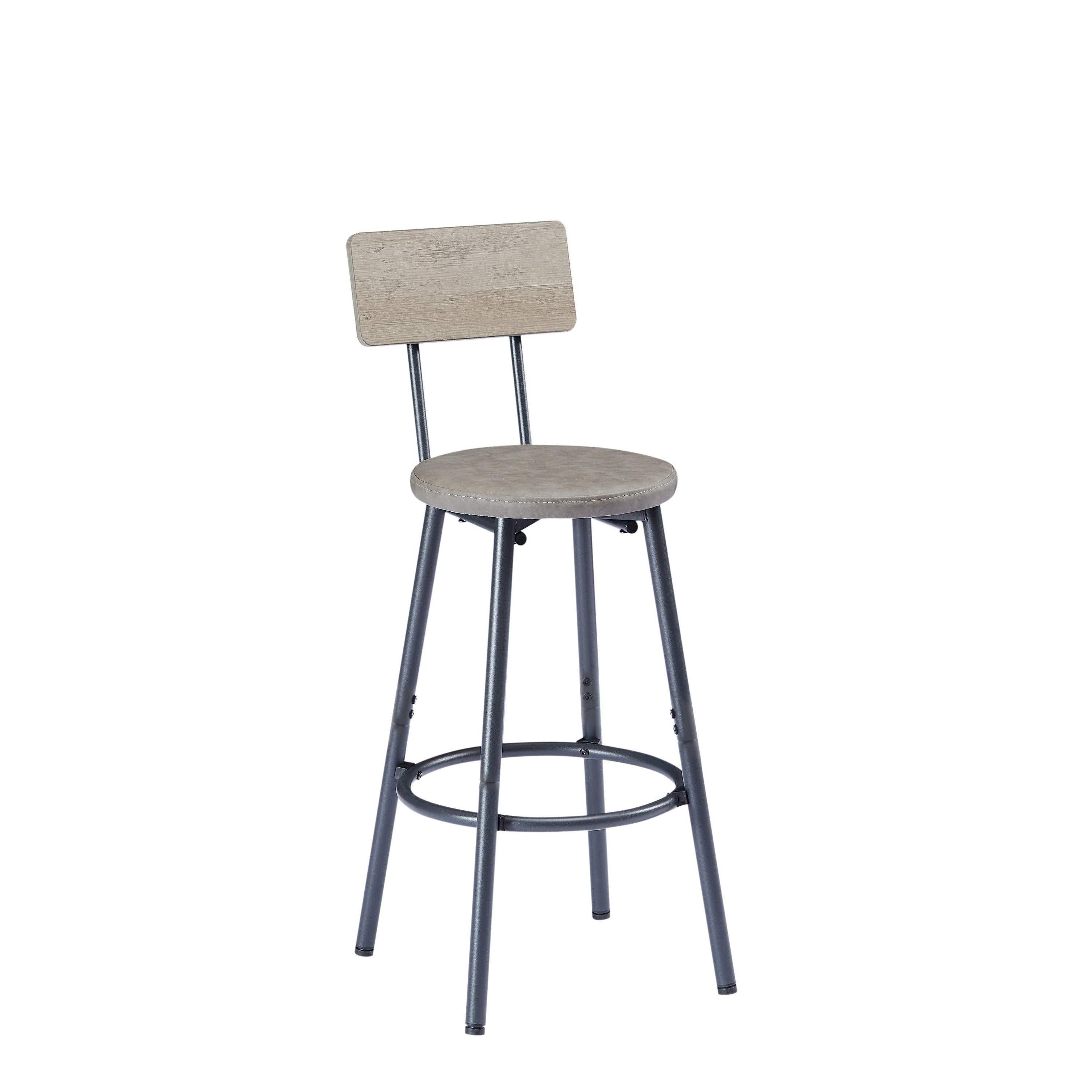 Long Bar Table Set with 3 PU Upholstered Bar Stools, Industrial Bar Table and Chairs for Kitchen Breakfast Table, Living Room, Banquet Hall, Rustic Gray and Black, 63″L x15.7'W x 37.5'H - Grand Goldman Shop