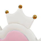 Twin Extending Daybed with LED Lights, Modern Upholstered Princess Daybed With Crown Headboard,White - Grand Goldman Shop