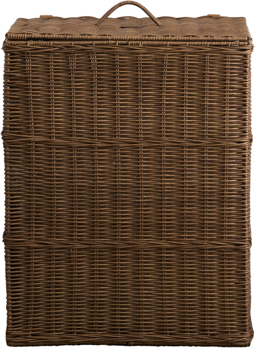Martha Rectangular Woven Resin Wicker Laundry Hamper - Medium Brown - Grand Goldman Shop